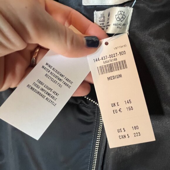 Abercrombie & Fitch Faux Fur Collar Mini Ultra Puffer Black Women's Medium - Picture 8 of 16